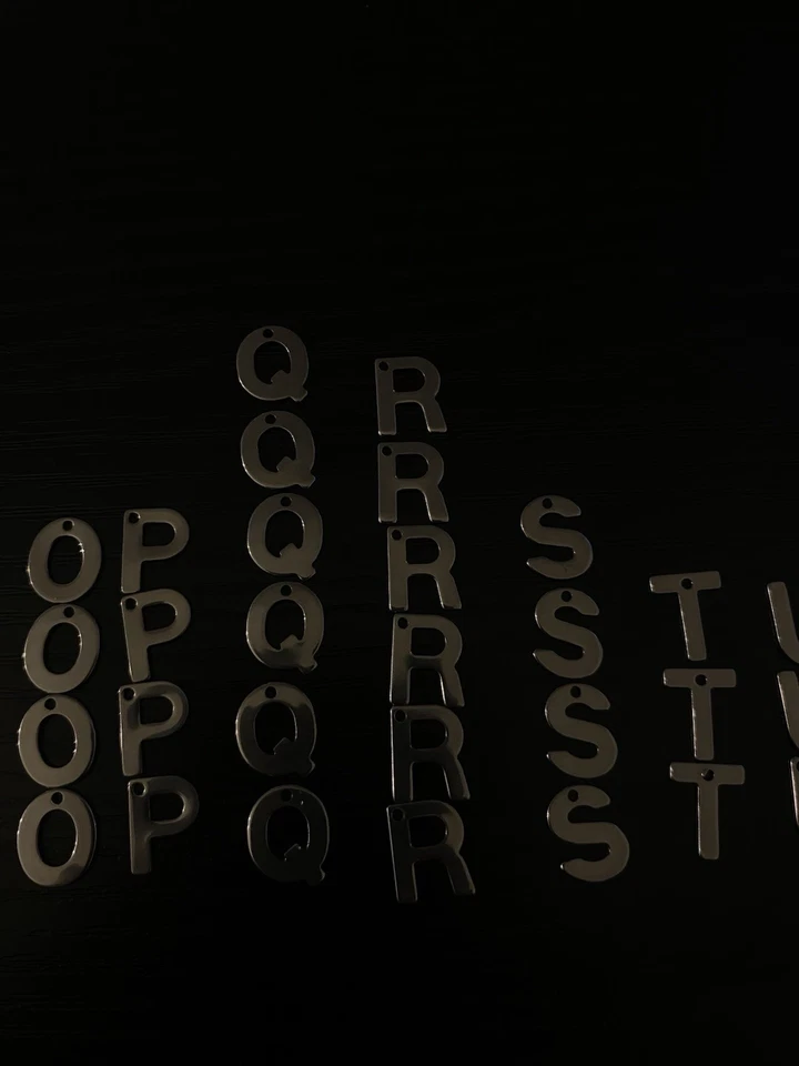 Bracelet Stainless Steel Initial A-Z Charms Beads For Craft Bracelet Making - Image 3 of 4