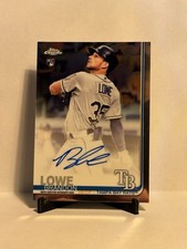 Topps Chrome 2019 Rookie Autograph Brandon Lowe Tampa Bay Rays RA-BL On Card . rookie card picture