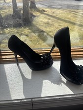 Women’s Nine West Black Y2K High Heels With Tinkerbell Like Design Size 6.5