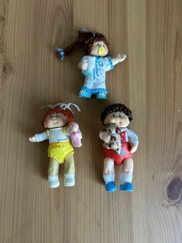 Vintage Cabbage Patch Kids Poseable Figure Boy Girl Pigtails Doll Puppy LOT Cute