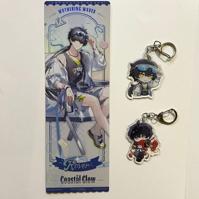 Official Wuthering Waves Male Rover MINISO Collab Laser Ticket and Keychains Set