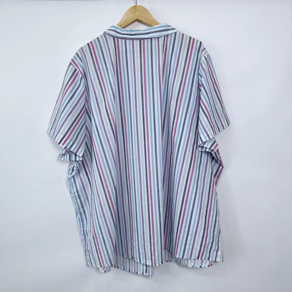 Camisa Woman Within colorida a rayas manga corta abotonada para mujer talla 4X Foto 3 de 4