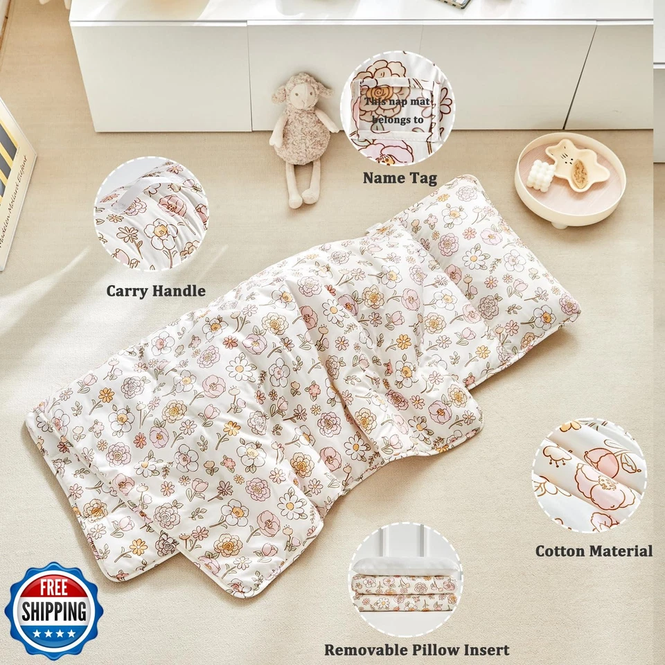 Tapete de cochilo infantil com travesseiro removível, bolsas de sono ultra macias para meninas, crianças  - Imagem 2 de 4