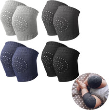 4 Pairs Baby Knee Pads for Crawling Anti Slip Toddler Knee Protectors Leg Warmer