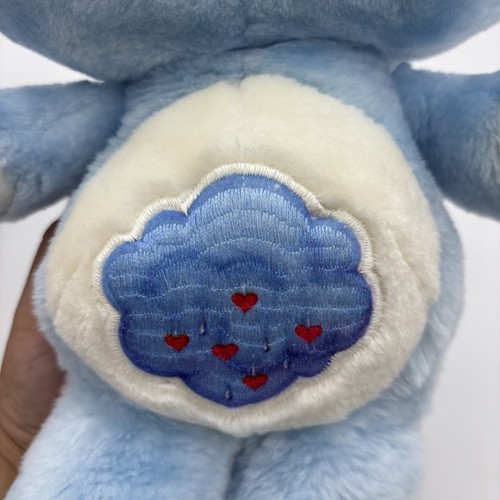 Vintage Care Bears GRUMPY Bear Stuffed Plush 13" Kenner 1983 Storm Cloud Patch - Picture 6 of 6