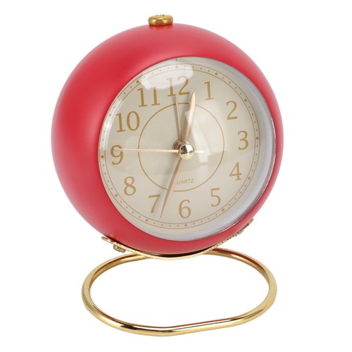Retro Alarm Clock Silent Decorative Round Ring Base Small Quartz Alarm Clock Wit - Picture 12 of 12