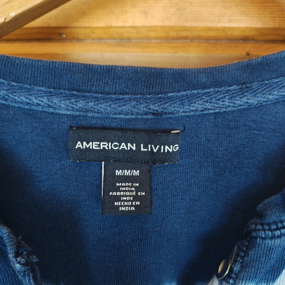 American Living футболка платье хлопок синий белый галстук краситель полоски Beach Resort Sz M - Изображение 3 из 4