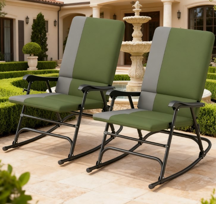 Set,outdoor Rocking Chairs Set Of 2,wide Seat