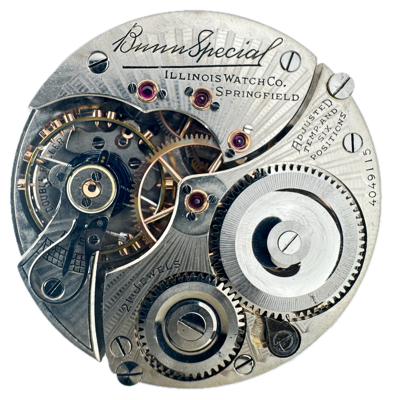 Antique 16s 1922 Illinois Bunn Special 21j Railroad Pocket Watch Movement USA