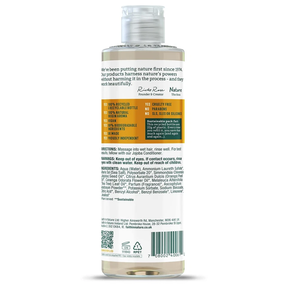 Champú vegano para cabello dañado 13,53 fl oz hidratación natural cabello normal a seco Foto 3 de 4