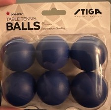 Rare Stiga Blue One Star Table Tennis Balls/ Set Of 6