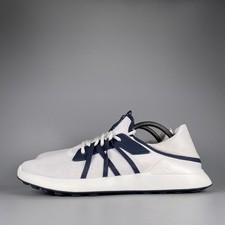 OluKai Manele Men's 10.5 White Navy Blue Spikeless Golf Shoes Athletic Sneakers
