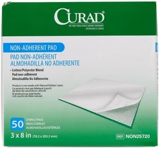 Curad Sterile Non-Adherent Pad, 3x8 Pack of 50