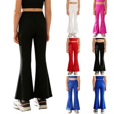 Girls Competition Flare Pants Retro Fringe Flared Festival Trousers Birthday