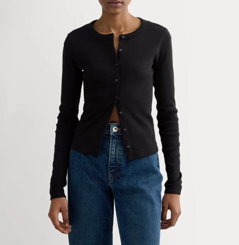 NWT Everlane Women The Selfie Cardigan Black, Size S, $68 Retail