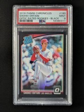 2018 Panini Chronicles SHOHEI OHTANI 7/25 Rated Rookie RC Black Optic #180 PSA 9