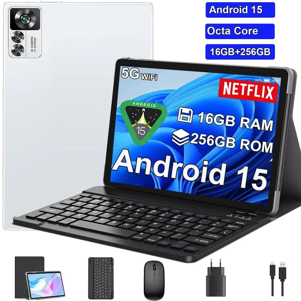 PAB 6 2025 Tablet 16GB RAM 256GB ROM Android 15 10 Zoll Tablet Octa-Core 8000mAh WiFi6