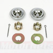 1970-96 GM Brake Rotor Dust Cap, Spindle Nut, Cotter Pin 6pc Set Camaro Firebird