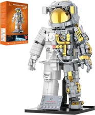 Space Astronaut Building Block Sets for Adults, 1008 PCS Spaceman Toys with Disp