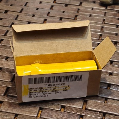 Lot 10 Rolls Rotex Yellow Embossing Tape 1/2'' X 144''