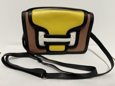 Pierre Hardy Alpha Colorblock Flap Leather Crossbody Bag Brown/Yellow
