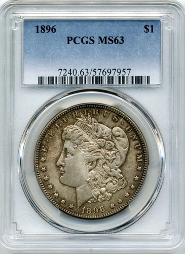 1896 US Morgan Dollar - Choice Uncirculated, PCGS MS63