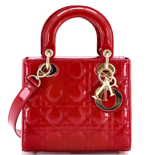 Christian Dior Lady Dior Bag Cannage Quilt Patent Small