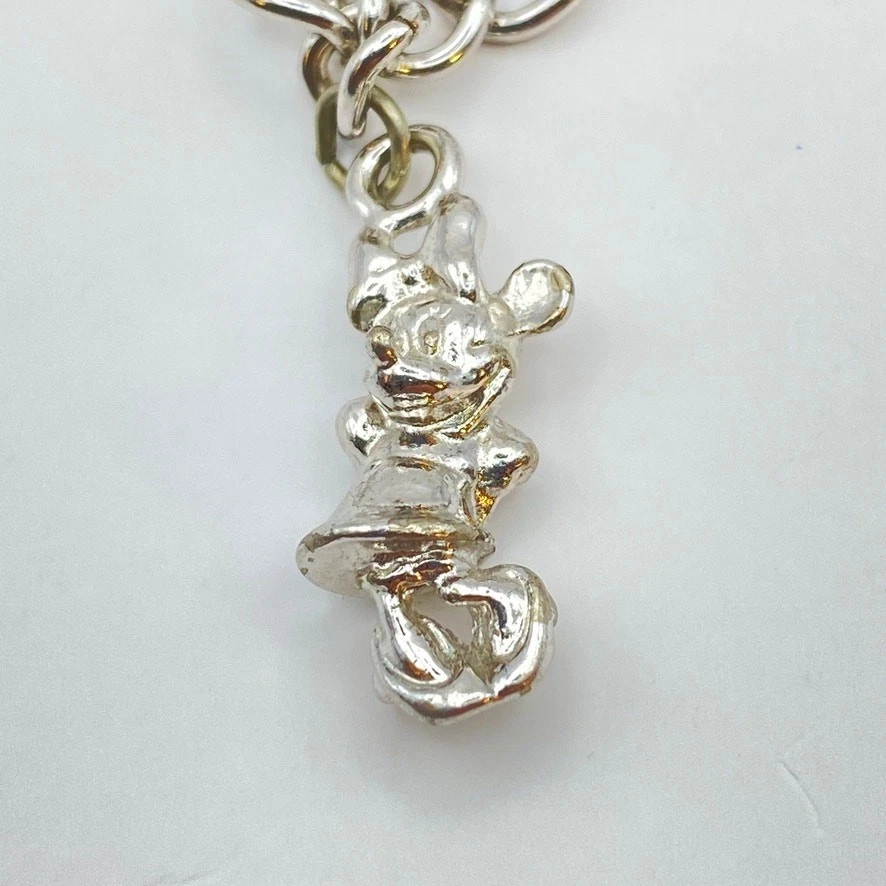 NUEVO SIN ETIQUETAS DISNEY Charm Pulsera Tono Plata Mickey Minnie Lucas Goofy Pluto - 6 3/4" Foto 4 de 4