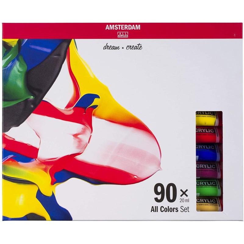 Tube acrylique Amsterdam par lot de 90 couleurs de 20 ml de haute qualité