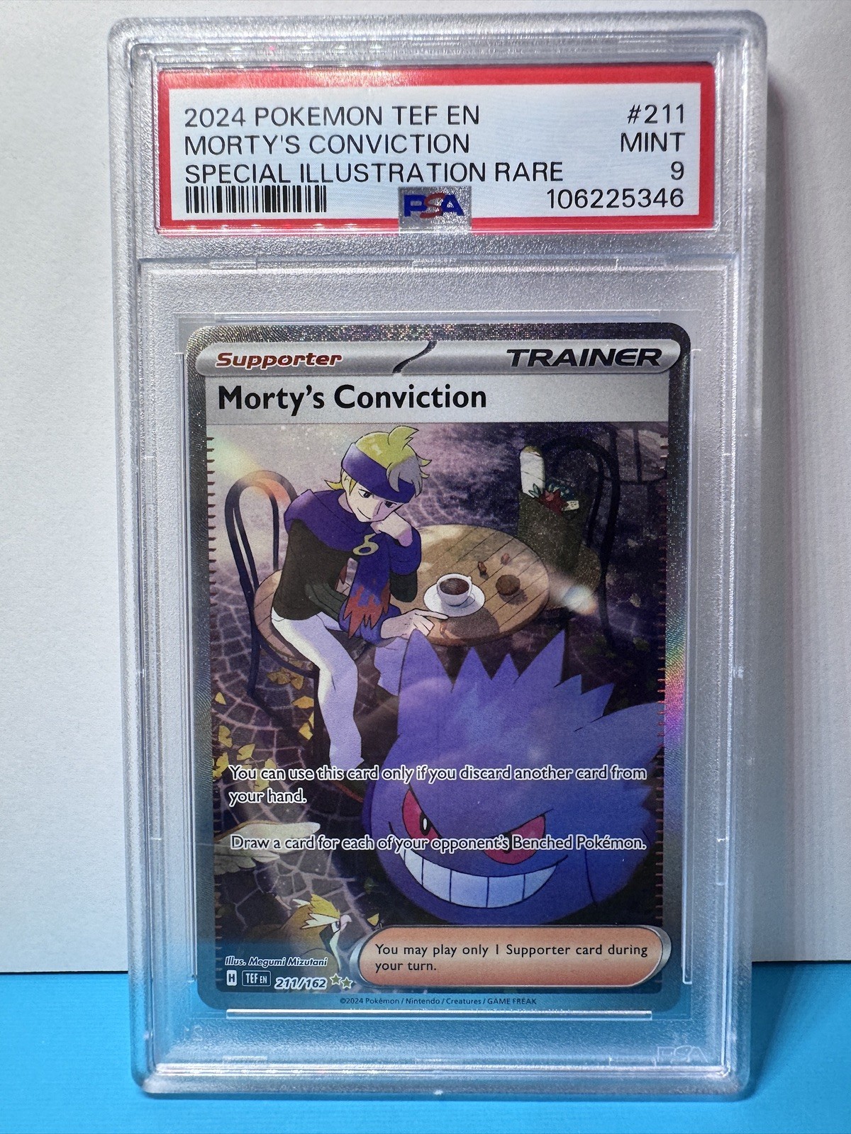 Pokemon Morty's Conviction SIR Trainer #211/162 Temporal Forces PSA 9