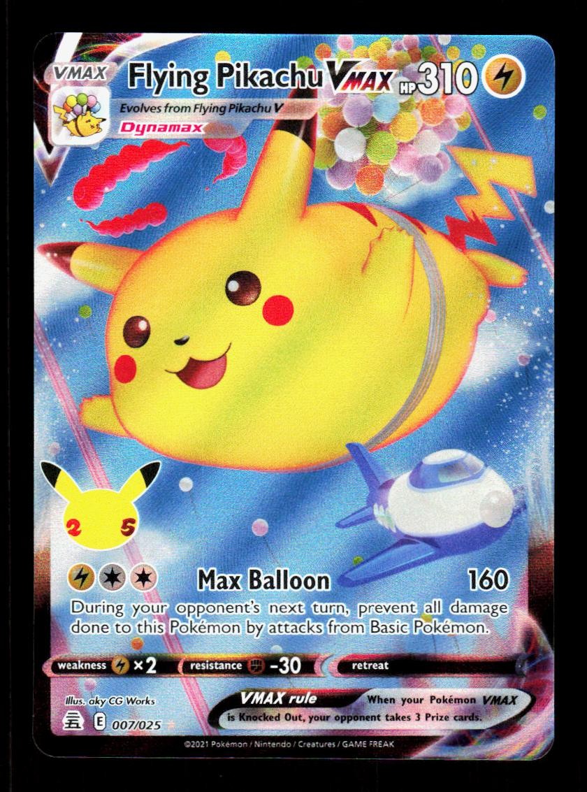 Flying Pikachu VMAX 007/025 Holo VMAX Rare Celebrations Pokemon NM