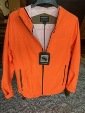 Filson Swiftwater Rain Jacket 20145778 Blaze Orange CC Flame Packable 2.5 Layer