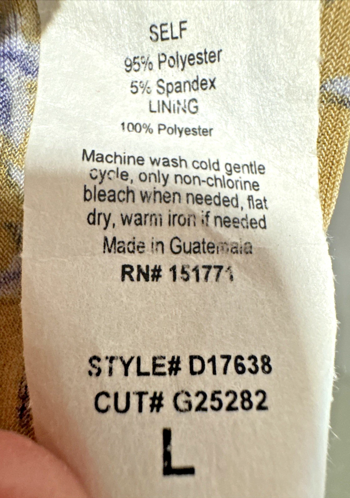 VETEMENTS Gilli Vestito Donna Taglia Large Giallo Oro Blu Floreale Maniche 3 4 Midi