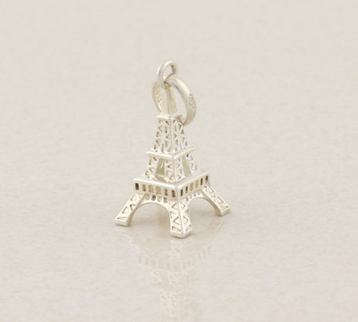 Sterling Silver Pans Eiffel Tower Pendant Only 1 1/4'' x 1/2''