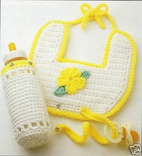 PRETTY Baby Bib Set/Crochet Pattern INSTRUCTIONS ONLY