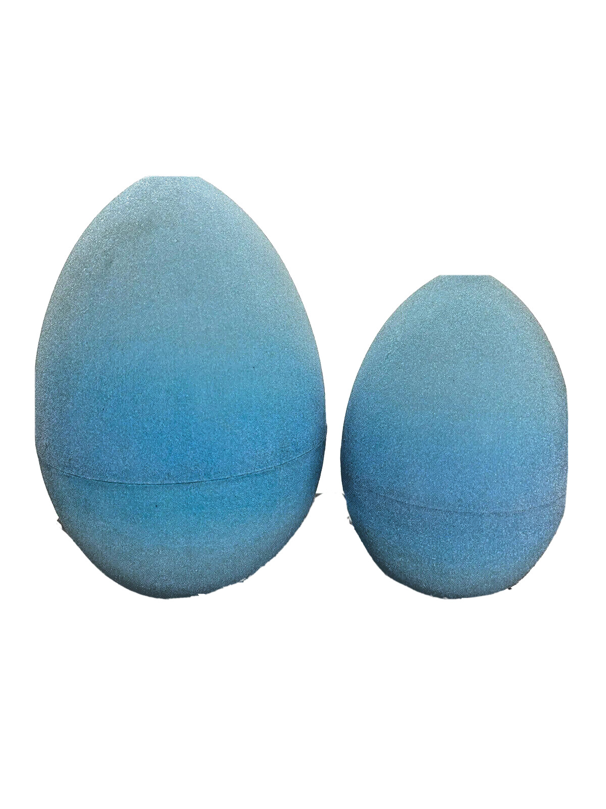 Glitter nesting Easter eggs 10 inch & 8 inch light blue stan