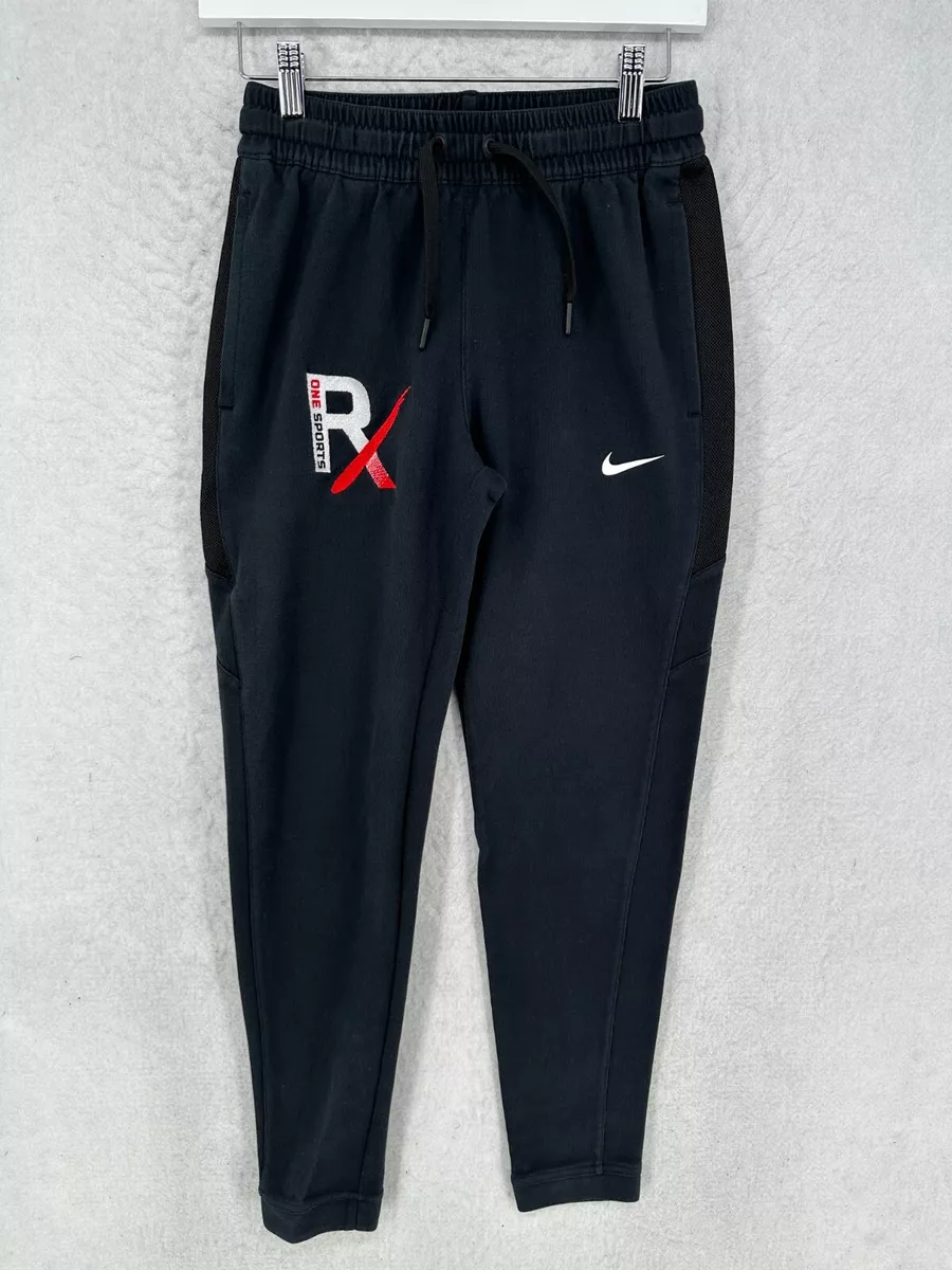 NIKE Showtime Sweatpants Womens Small Dri Fit Mesh Side Trim RX Black Pants