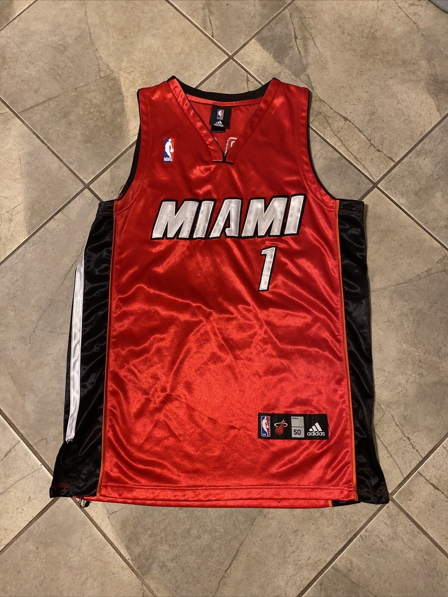 Adidas NBA Authentics Chris Bosh Miami Heat Jersey Mens 50 Red