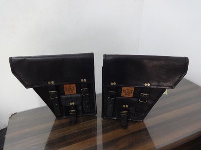 2x motorcycle side bags black leather side bags saddlebags made by JMB2024