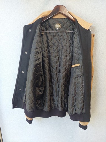 Golden Leather - Vintage Suede Leather Wool Trucker Jacket - Men's Size XXL - Picture 6 of 10
