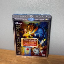 Disney Beauty and the Beast Blu-ray 3D Blu-Ray DVD 5-Disc with Slip Cover NEW
