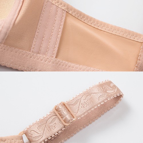 Women Deep-V Lace Full Coverage Bra Push Up Gather Wireless Underwear Bralette - Bild 8 von 16