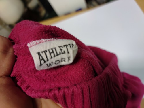 Vintage 80s Athletic Works Pink Sweat Pants Medium USA Made 50/50 - Picture 4 of 4