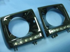 2 Black Headlight Frames 5 Led Drl Marquee Indicator 1986-2018 Mercedes W463