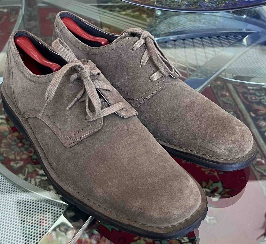 JOHN VARVAROS SUEDE LEATHER HIPSTER LACE UP OXFORDS SHOES  display picture 1