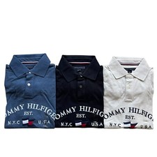 NWT Tommy Hilfiger Men's Regular Fit Embroidered Hilfiger Flag Stretch Mesh Polo