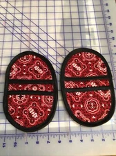Microwave Mitts Set  Of 2 Potholders Red Bandana