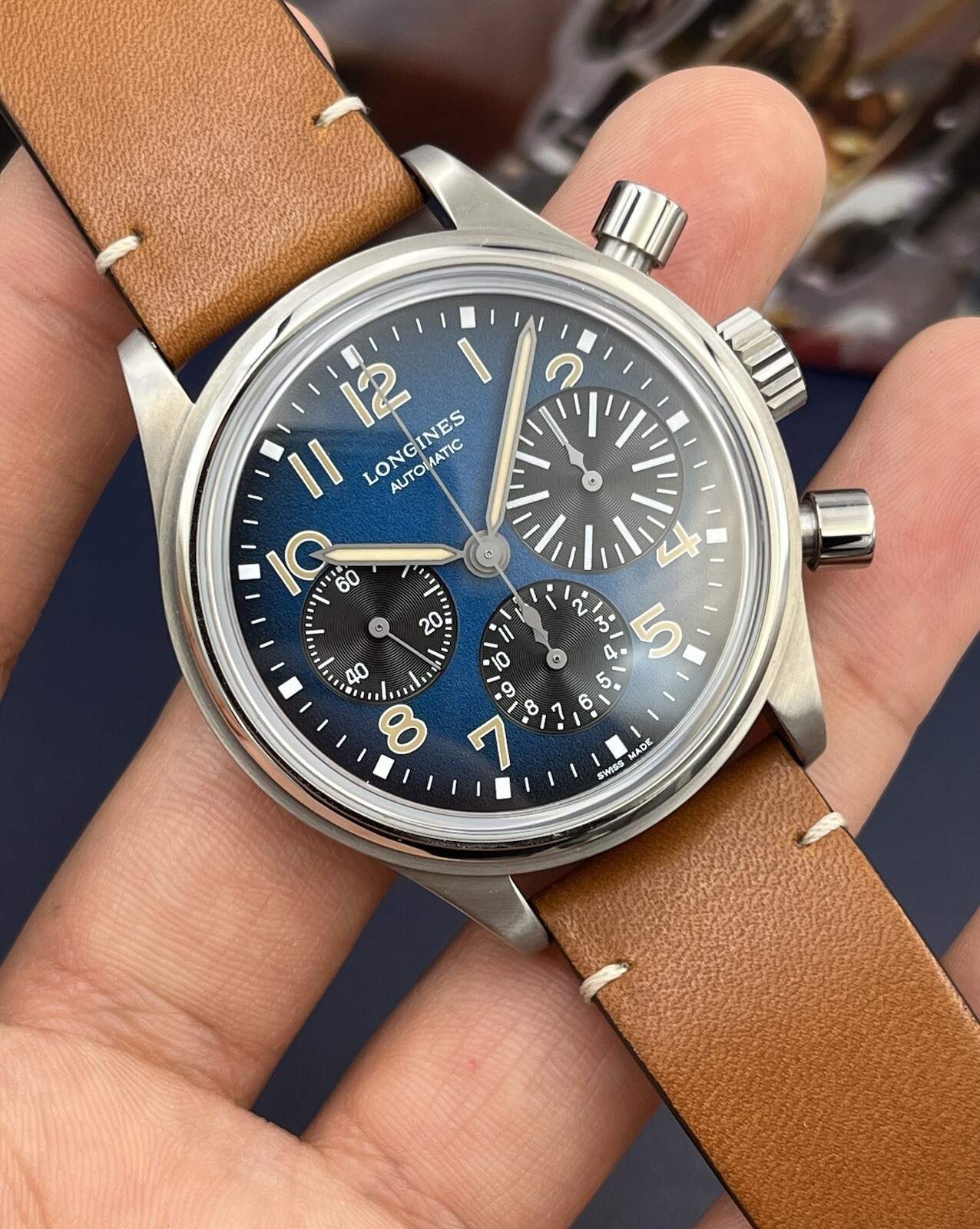 Longines Avigation Bigeye Automatic Titanium, Blu… - image 1