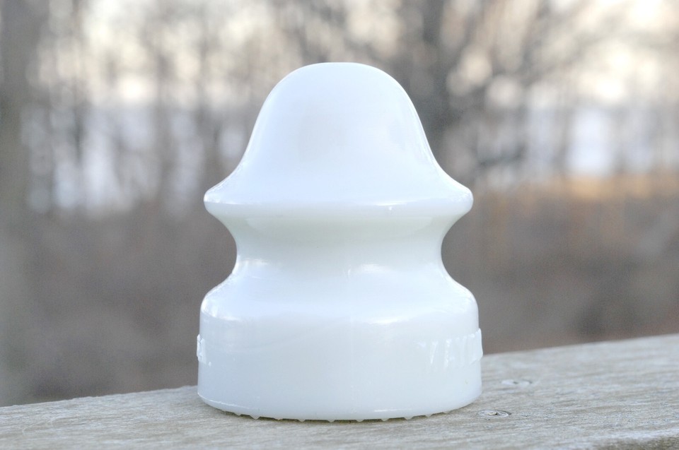 MAYDWELL 20 WHITE WITH GREEN TINT MILK GLASS INSULATOR eBay