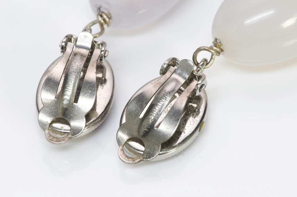 Philippe Ferrandis Paris Chalcedony Drops Long Earrings - Image 3 of 3